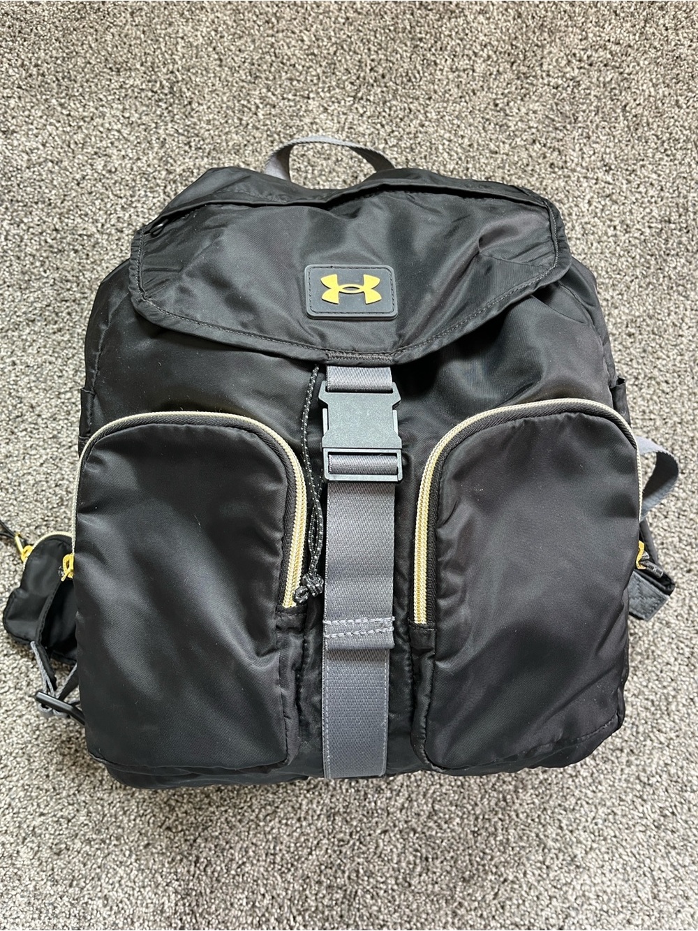 Under Armour Black Backpack with Gold Logo and Accents